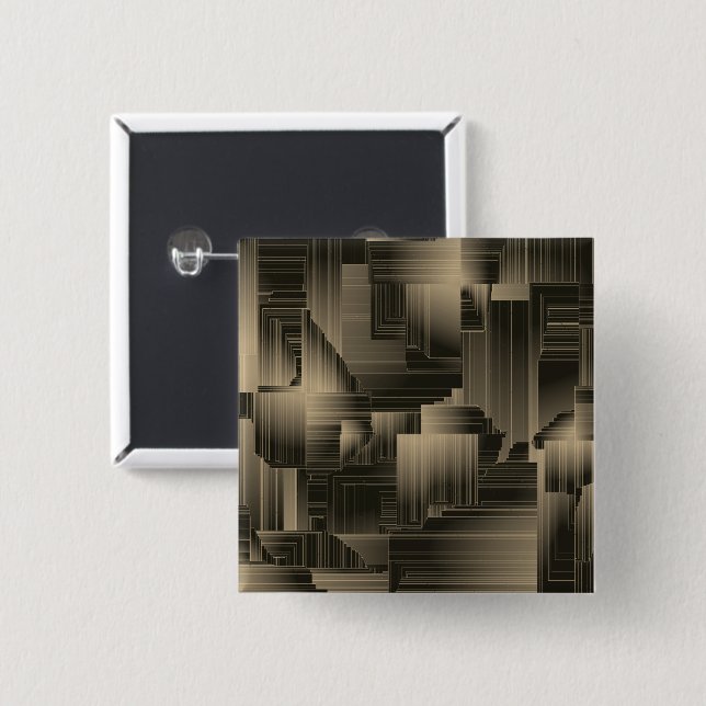 Bóton Quadrado 5.08cm Colden Halls Art Deco (Frente & Verso)