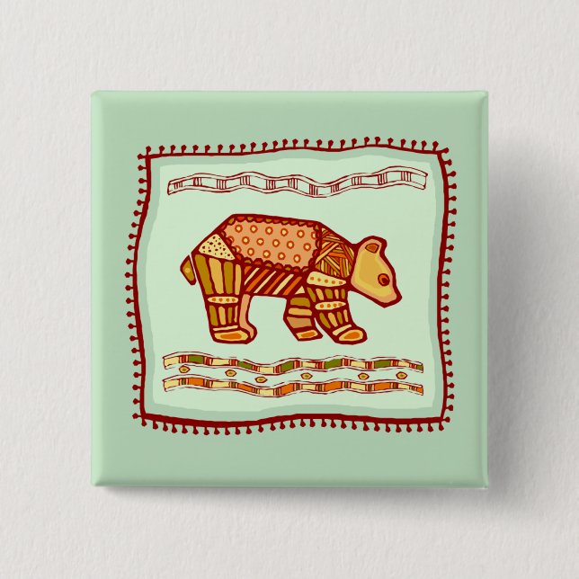 Bóton Quadrado 5.08cm Coletor de Urso (Frente)