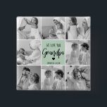 Bóton Quadrado 5.08cm Collage Photo Best Grandpa Ever Pastel Mint Gift<br><div class="desc">Esta bela foto de colagem é a maneira perfeita de expressar seu amor pelo seu avô. Apresentando a mensagem sentida "Nós te amamos, vovô" em letras elegantes contra um fundo pastel de menta, esta peça captura o calor e afeto que você sente pelo seu avô. O design de colagem permite...</div>