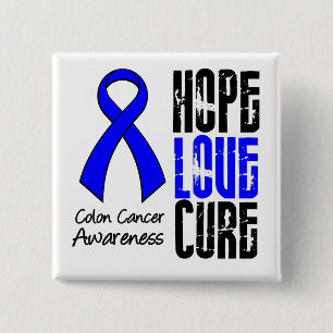Bóton Quadrado 5.08cm Colon Cancer Hope Love Cure Ribbon