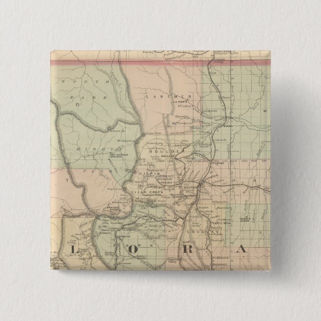 Bóton Quadrado 5.08cm Colorado (Frente)