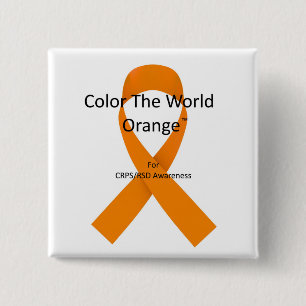 Bóton Quadrado 5.08cm Colore o botão World Orange™