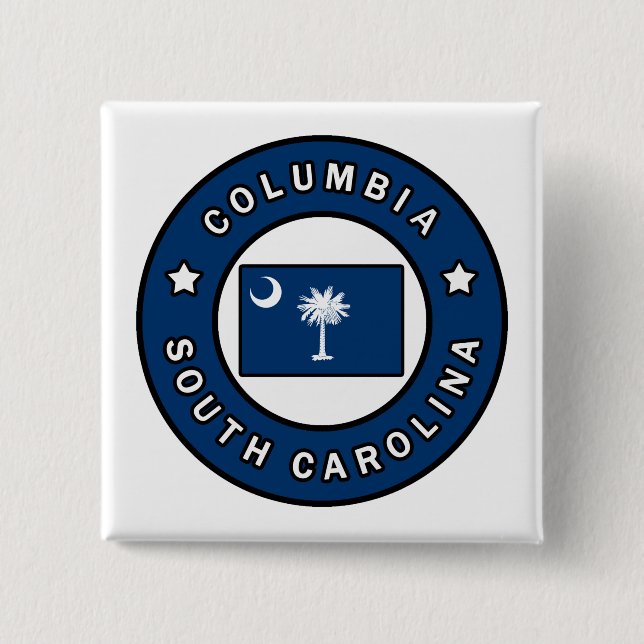 Bóton Quadrado 5.08cm Columbia Carolina do Sul (Frente)