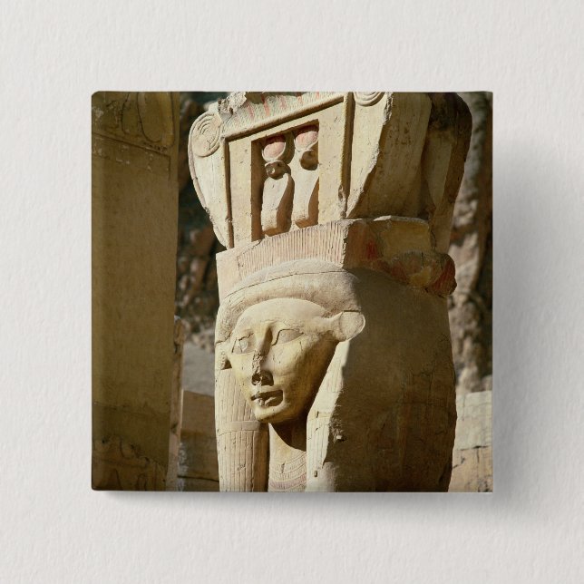 Bóton Quadrado 5.08cm coluna Hathor-dirigida, da capela de (Frente)