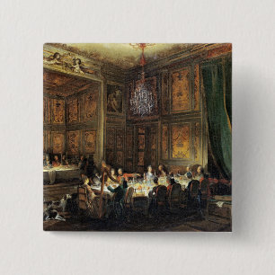 Bóton Quadrado 5.08cm Comensal do príncipe de Conti no templo