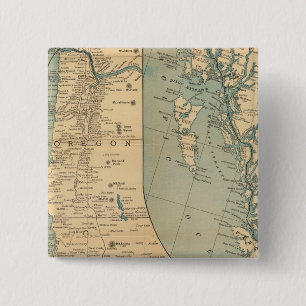 Bóton Quadrado 5.08cm Companhia de Vapor da Costa do Pacífico