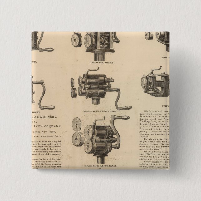 Bóton Quadrado 5.08cm Companhia Peck, Stow e Wilcox (Frente)