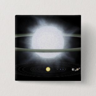 Bóton Quadrado 5.08cm Comparação do tamanho de uma estrela hipergigante