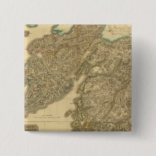 Bóton Quadrado 5.08cm Composto de Argyllshire (Frente)