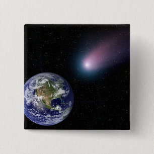 Bóton Quadrado 5.08cm Composto de Digitas de um título do cometa para o