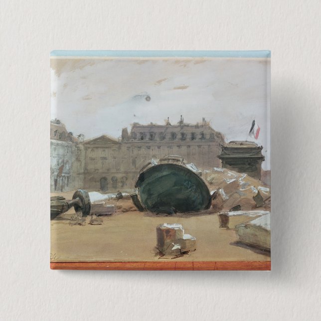 Bóton Quadrado 5.08cm Comuna de Paris (Frente)