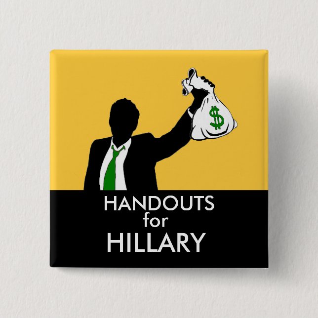 Bóton Quadrado 5.08cm Comunicados para Hillary (Frente)