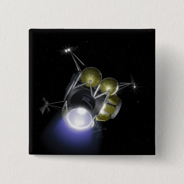 Bóton Quadrado 5.08cm Conceito de tripulação a explodir (Frente)