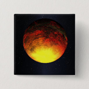 Bóton Quadrado 5.08cm Conceito do artista de Kepler-10b