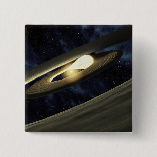 Bóton Quadrado 5.08cm Conceito do artista mostrando um pedaço de materia