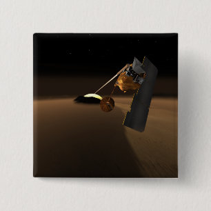 Bóton Quadrado 5.08cm Conceito para o escuteiro vulcânico da vida da