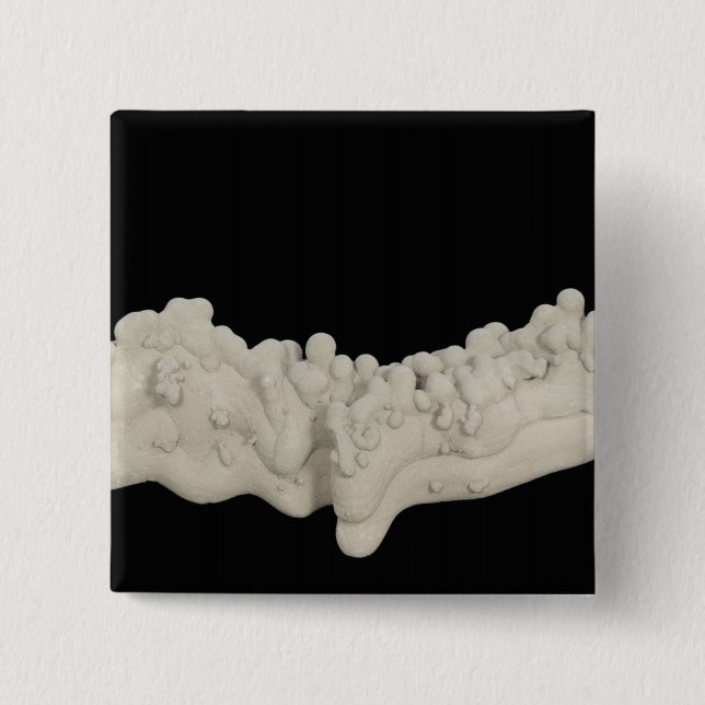 Bóton Quadrado 5.08cm Concretion da argila (Frente)