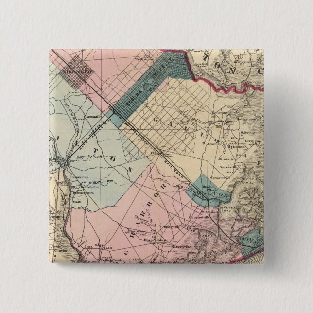 Bóton Quadrado 5.08cm Condado de Atlantic (Frente)