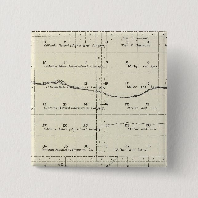 Bóton Quadrado 5.08cm Condado de Madera, Califórnia (Frente)