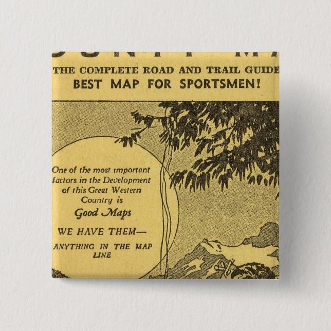 Bóton Quadrado 5.08cm Condado de Modoc (Frente)