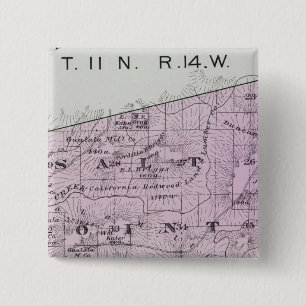 Bóton Quadrado 5.08cm Condado de Sonoma, Califórnia 36
