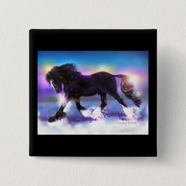 Bóton Quadrado 5.08cm Condado preto do pé (Frente)