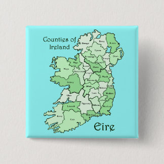 Bóton Quadrado 5.08cm Condados do mapa de Ireland