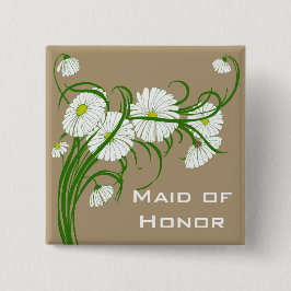 Bóton Quadrado 5.08cm Conjunto de casamento de flores de margarida Gerbe