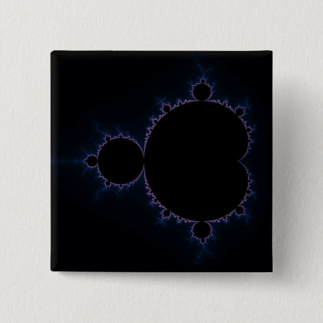 Bóton Quadrado 5.08cm Conjunto de Mandelbrot 10 (Frente)