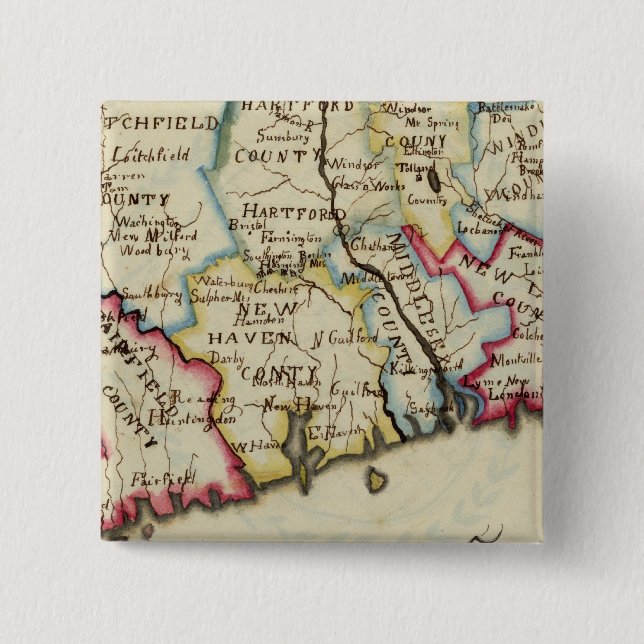 Bóton Quadrado 5.08cm Connecticut 11 (Frente)