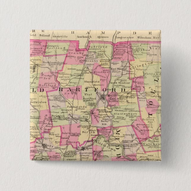 Bóton Quadrado 5.08cm Connecticut 12 (Frente)