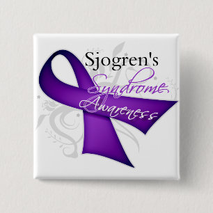 Bóton Quadrado 5.08cm Consciência da síndrome de Sjogren
