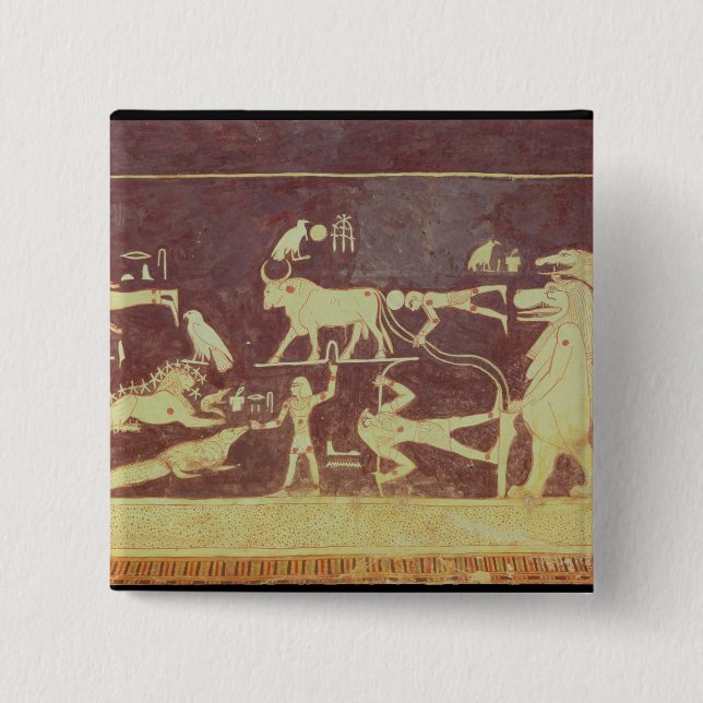 Bóton Quadrado 5.08cm Constelações, da câmara funerária (Frente)