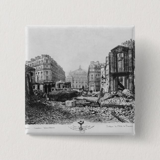 Bóton Quadrado 5.08cm Construção da avenida de l'Opera 2 (Frente)