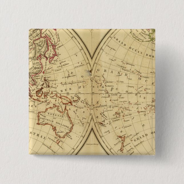 Bóton Quadrado 5.08cm Continentes (Frente)