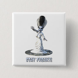 Bóton Quadrado 5.08cm Continue Esquisito! Noiva de Frankenstein