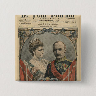 Bóton Quadrado 5.08cm Convidados de France, rei Frederick VIII e rainha
