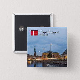 Bóton Quadrado 5.08cm Copenhaga Dinamarca