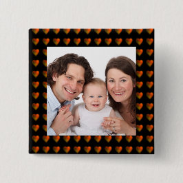 Bóton Quadrado 5.08cm Corações/foto