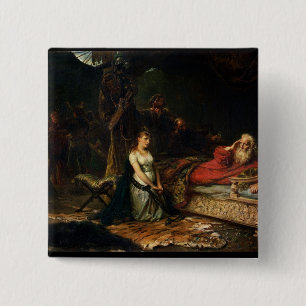 Bóton Quadrado 5.08cm Cordelia e rei Lear (óleo em canvas)