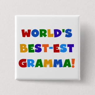 Bóton Quadrado 5.08cm Cores brilhantes do Melhor-est Gramma do mundo