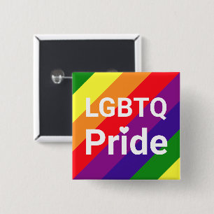 Bóton Quadrado 5.08cm Cores do arco-íris do orgulho LGBTQ Strike