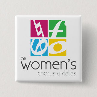 Bóton Quadrado 5.08cm Coro Feminino de Dallas Logo