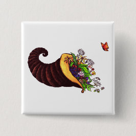 Bóton Quadrado 5.08cm coroa aquática recheada de flores