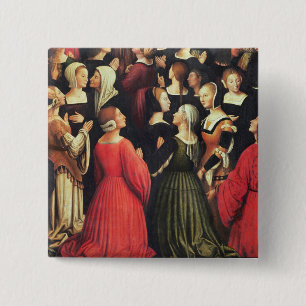 Bóton Quadrado 5.08cm Coroação do Virgin, 1513 (óleo no painel) (det