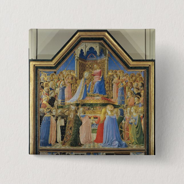 Bóton Quadrado 5.08cm Coroação do Virgin, c.1430-32 (Frente)