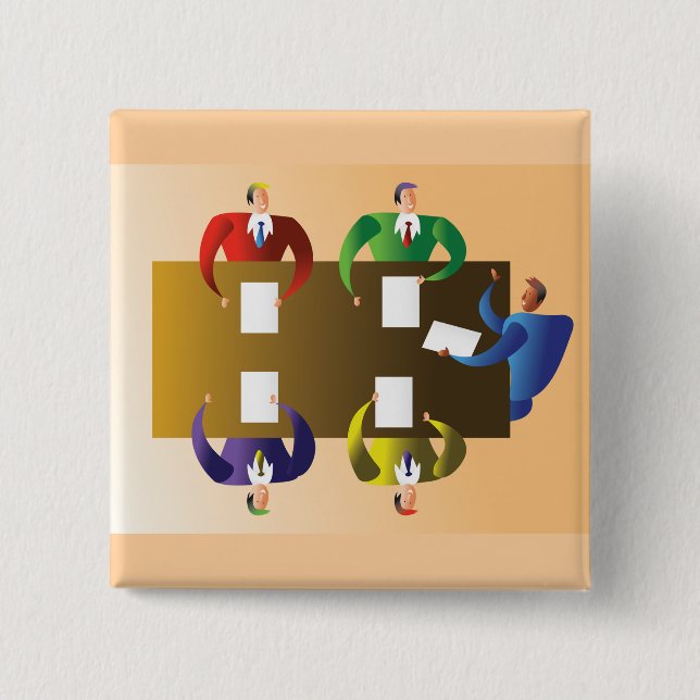Bóton Quadrado 5.08cm Corporate Business Meeting Team Collaboration (Frente)