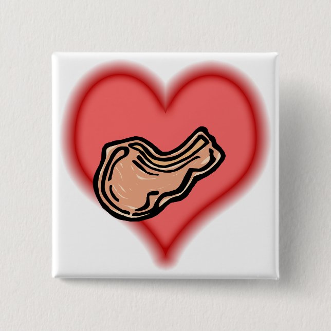 Bóton Quadrado 5.08cm costeleta de carne de porco (Frente)