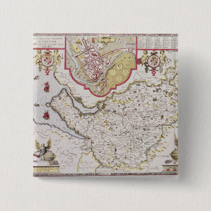 Bóton Quadrado 5.08cm Countye Palatine de Chester, gravado perto