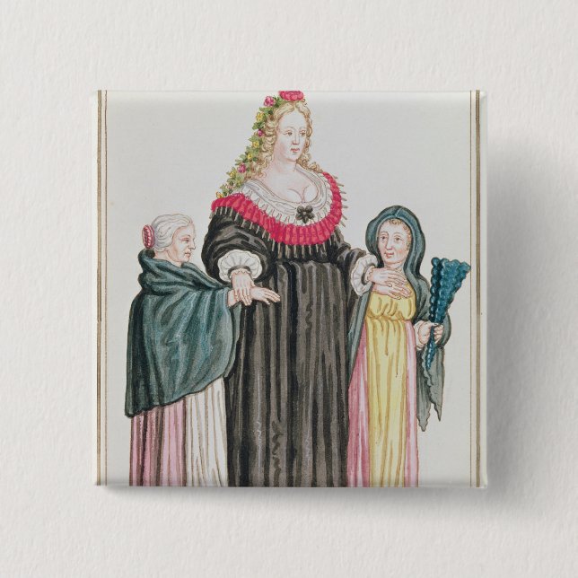 Bóton Quadrado 5.08cm Courtesan Venetian (Frente)